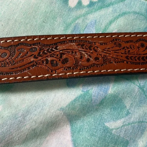 Nocona Youth Belt Tooled Bull Rider Buckle - 26 - Picture 3 of 11